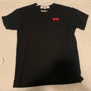 CDG Play black short sleeve 2 hearts XL